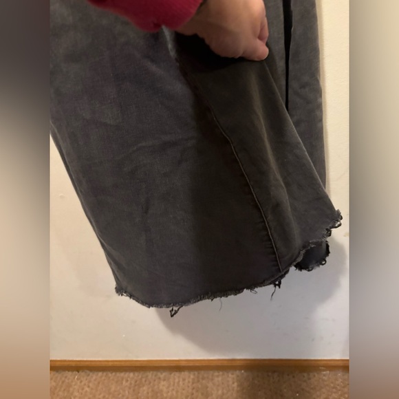 Free People | Just Float On Bell Bottom Flare Jeans Washed Black Gray Raw Hem 26 - Picture 6 of 9